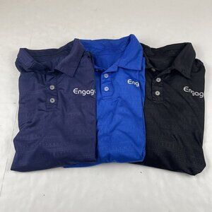 Engage Pickleball Polo Active Shirt Men’s M Lot Of 3 Polyester Blue Black